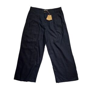 Boden Womens Linen Blend Wide Leg Pleated Casual Pants Size US 12R